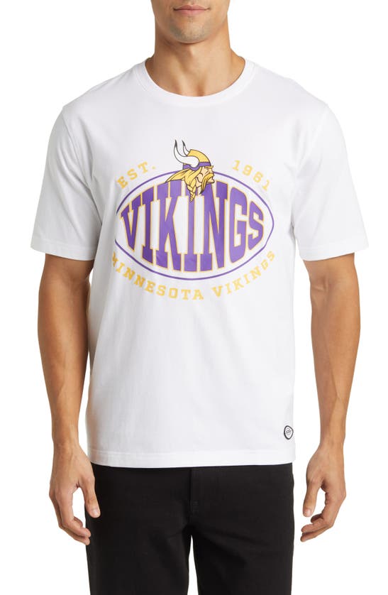 Shop Hugo Boss Boss X Nfl Stretch Cotton Graphic T-shirt In Minnesota Vikings White