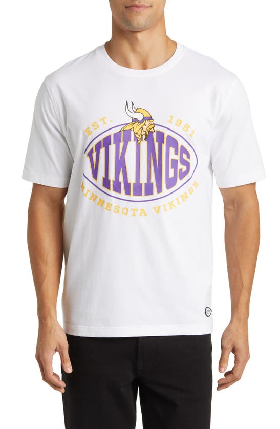 Hugo Boss Boss X Nfl Stretch Cotton Graphic T-shirt In Minnesota Vikings White