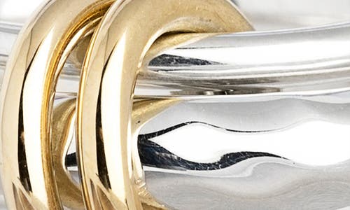Spinelli Kilcollin Agon Vulcan Stack Ring In Hammered Silver/gold