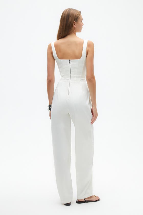 Shop Nocturne Corset Designed Jumpsuit In Ecru