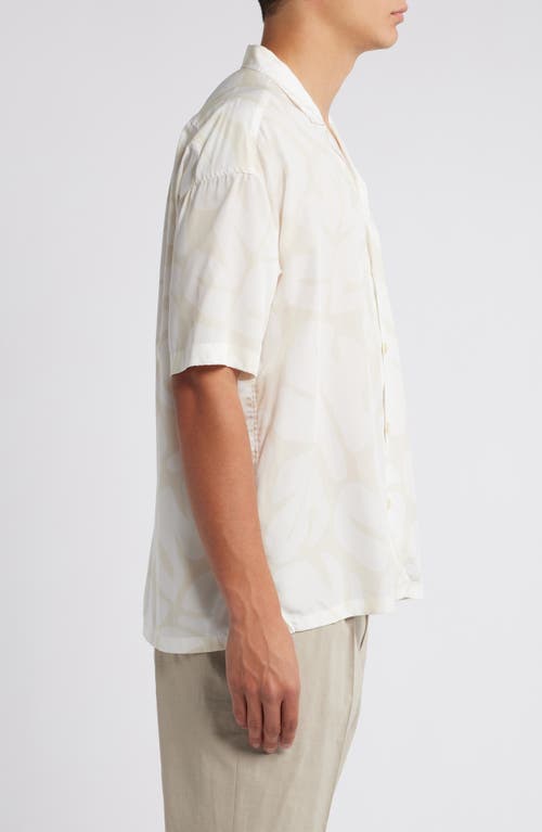 Shop Hugo Boss Boss Drew Relaxed Fit Lyocell Camp Shirt In Open White