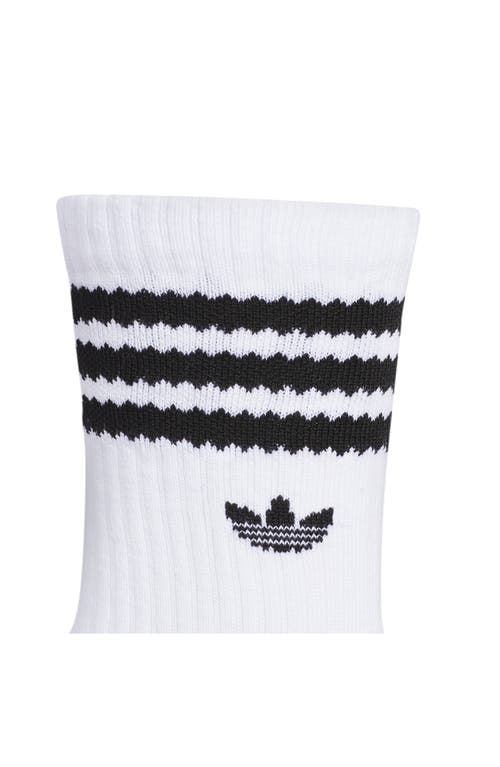 Shop Adidas Originals Adidas Assorted 3-pack Trefoil 2.0 Crew Socks In White/grey/black