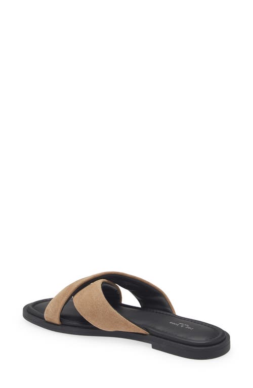 Shop Rag & Bone Geo Cross Strap Slide Sandal In Camel Suede