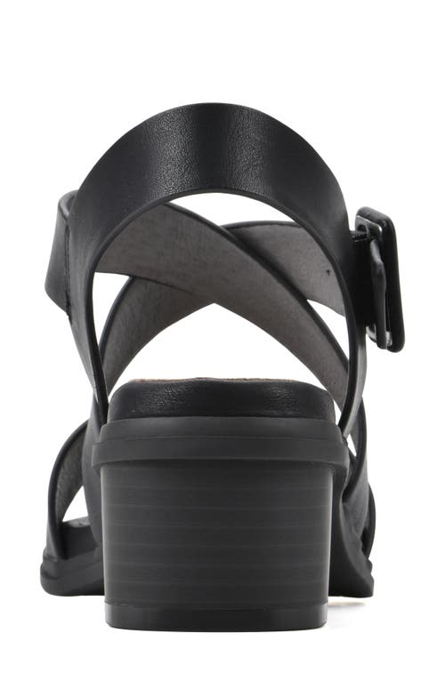 Cliffs By White Mountain Cordovan Heeled Sandal In Black/burnished/smooth