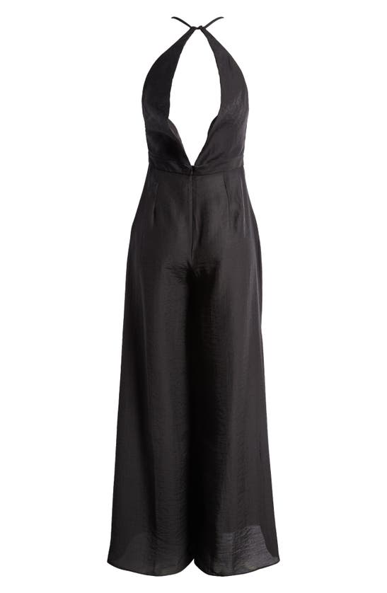 Shop Nobody's Child Tess Halter Neck Wide Leg Jumpsuit In Black