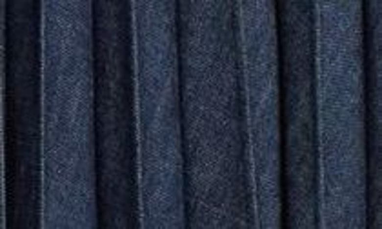 Shop Sacai Belted Pleated Denim Midi Skirt In Blue