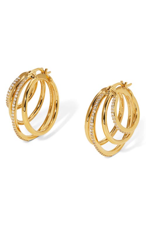 Shop Nadri Juno Layered Hoop Earrings In Gold