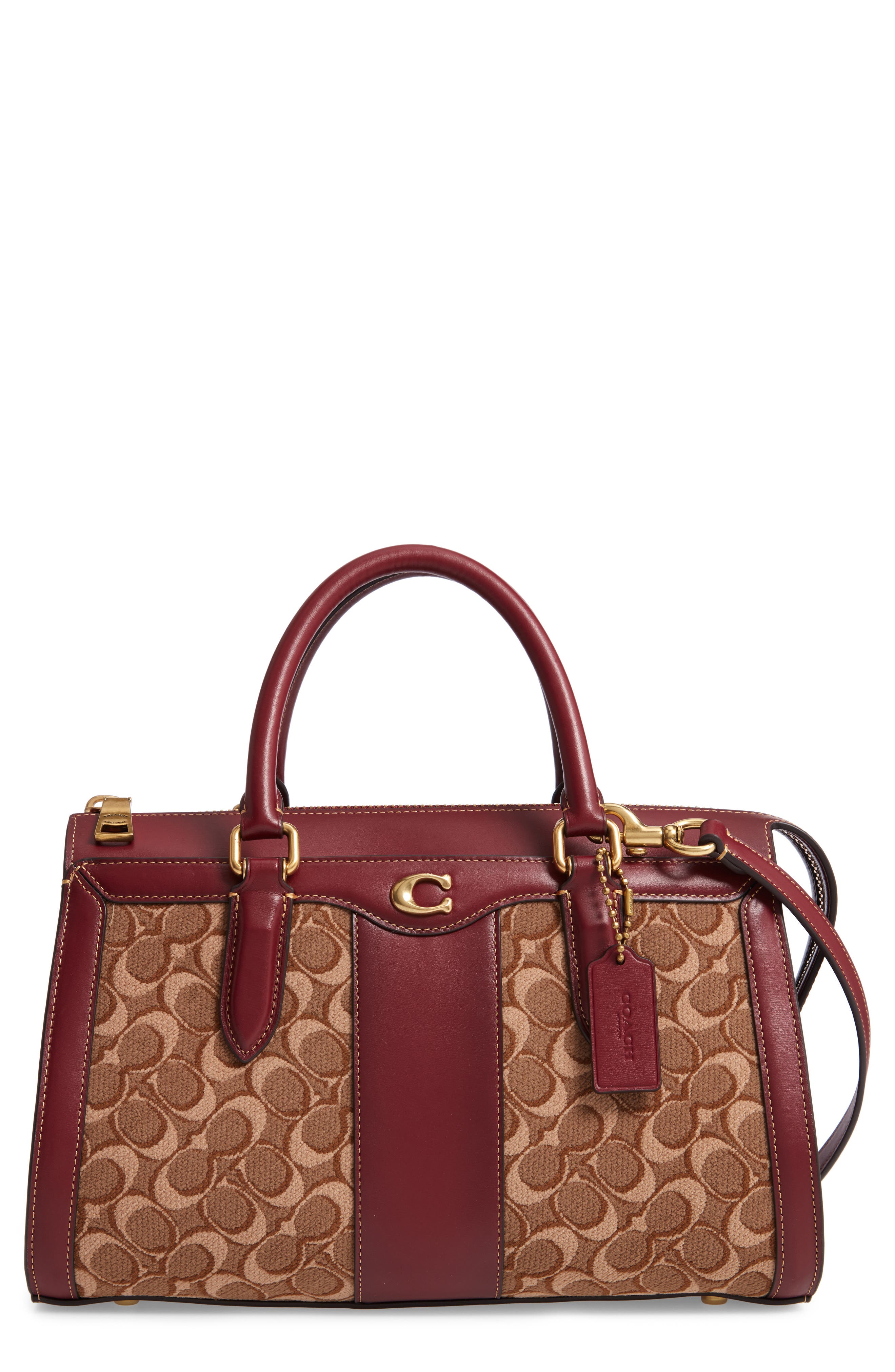 coach bond bag in signature jacquard