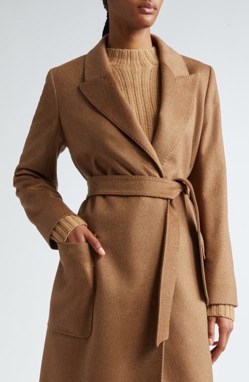 Shop Max Mara Nyssa Cashmere Belted Coat In Tobacco