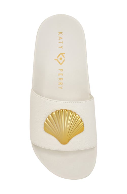 Shop Katy Perry The Pool Shell Slide Sandal In Optic White
