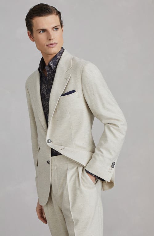 Shop Brunello Cucinelli Wool, Silk And Linen Blazer In Butter