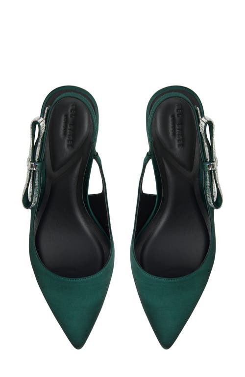 Ted Baker Janie Bow Slingback Pointed Toe Pump In Green