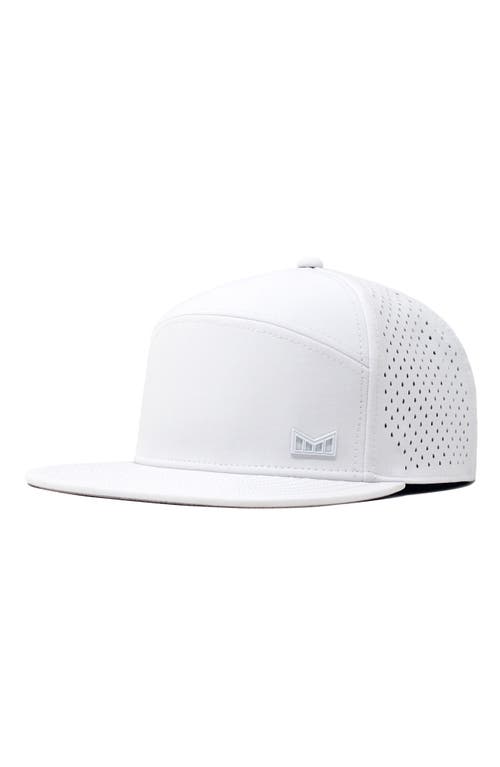 Trenches Icon Hydro Performance Snapback Hat in White/White