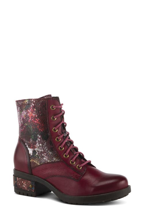 L'artiste By Spring Step Marty-met Bootie In Bordeaux Multi