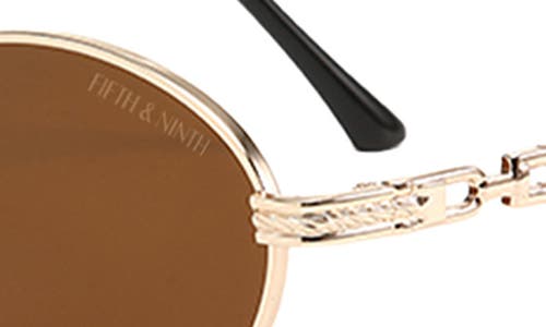 Shop Fifth & Ninth Blake 52mm Polarized Oval Sunglasses In Brown/gold