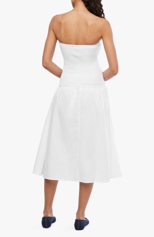 Shop Weworewhat We Wore What Strapless Mixed Media Midi Dress In White