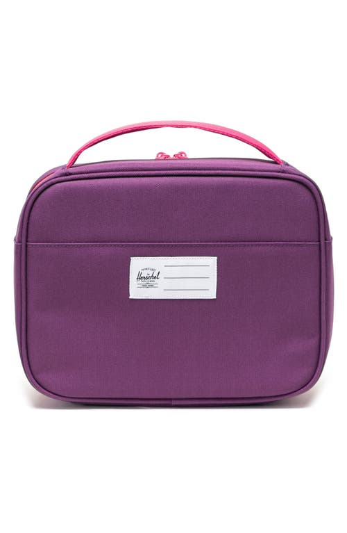 Shop Herschel Supply Co . Kids' Pop Quiz Recycled Polyester Lunchbox In Sunset Purple/sachet Pink