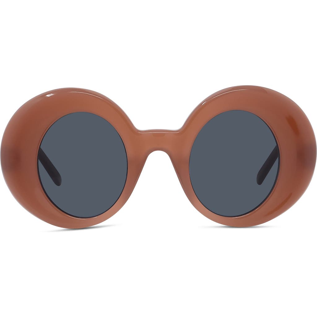 Loewe Curvy 44mm Small Round Sunglasses In Shiny Red/smoke