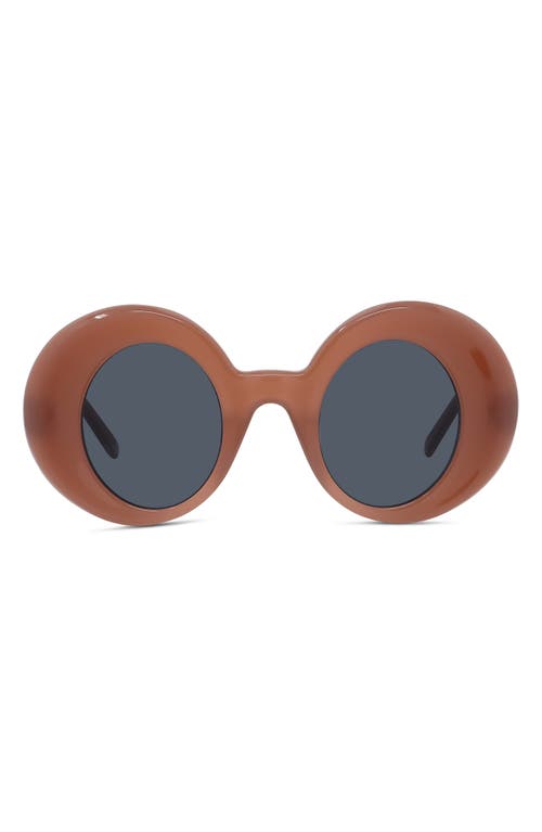 Loewe Curvy 44mm Small Round Sunglasses in Shiny Red /Smoke at Nordstrom