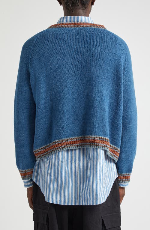 Shop Story Mfg. Bulb Organic Cotton Sweater In Indigo