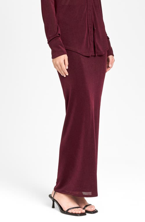 Shop Wayf Knit Maxi Skirt In Aubergine