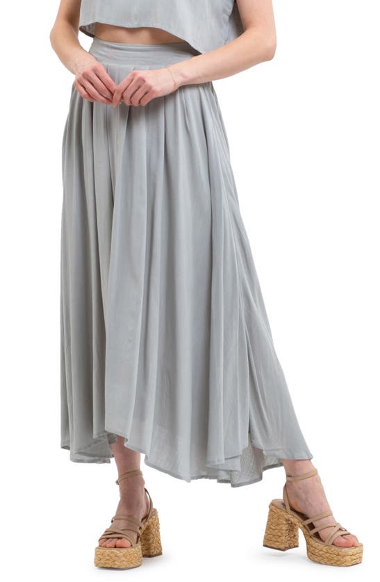 Blu Pepper Solid Pleat Midi Skirt In Mint ModeSens