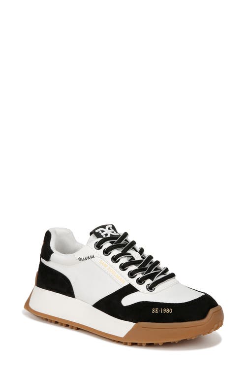 Sam Edelman Layla Lace Up Sneaker Navy In Black/white