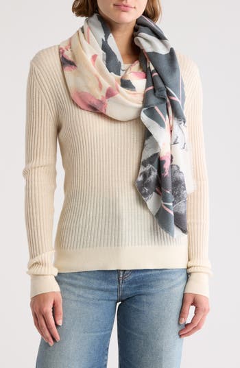 Vince Camuto Rosette Colorblock Square Scarf In Multi