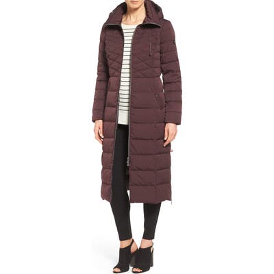Bernardo Quilted Long Coat With Down & Primaloft Fill