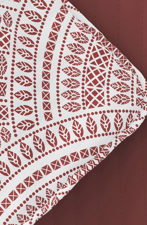 Shop Homespun 3-piece Reversible Scallop Print Quilt Set In Terracotta