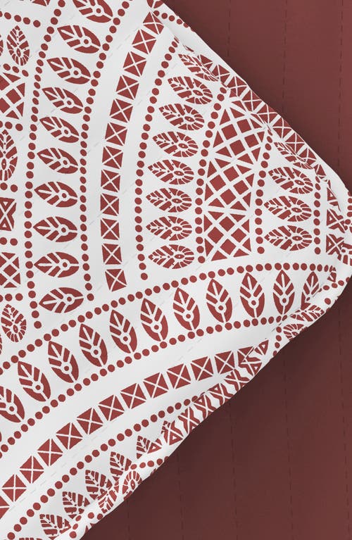 Homespun 3-piece Reversible Scallop Print Quilt Set In Terracotta