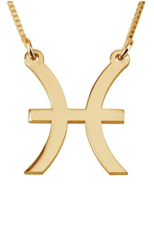Zodiac Pendant Necklace in Gold Plated - Pisces