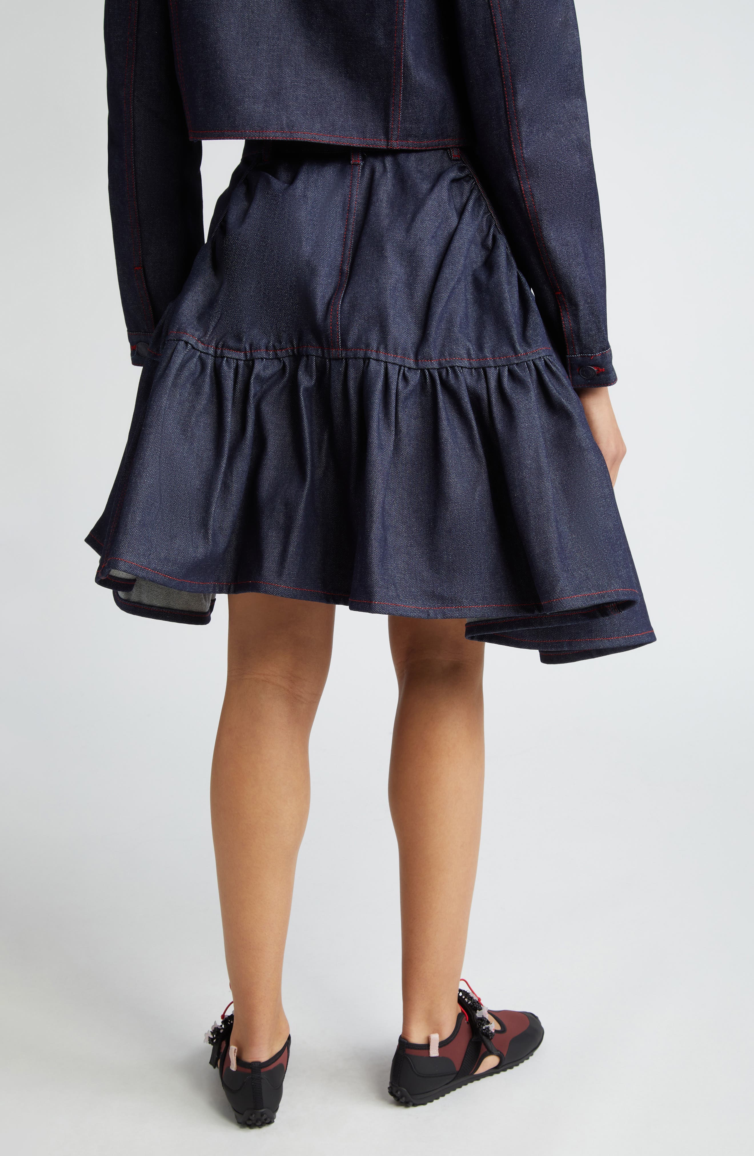 Cecilie Bahnsen Gloria Asymmetric Denim Skirt in Indigo | Smart Closet