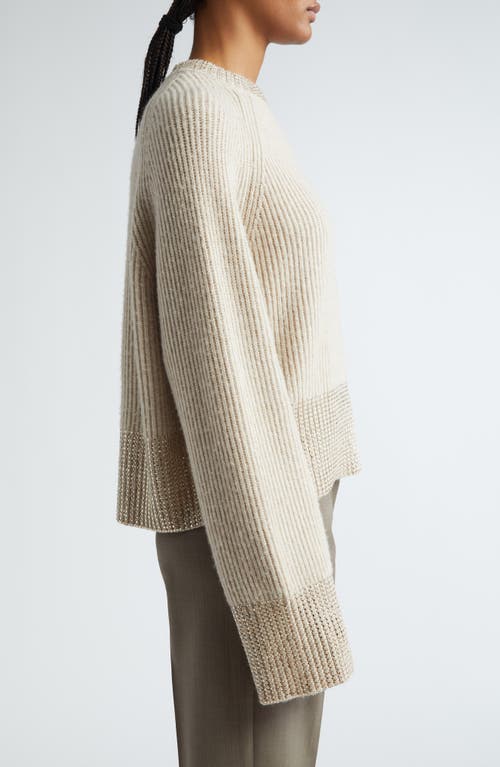 Shop Golden Goose Journey Crystal Wool Rib Sweater In Light Tan