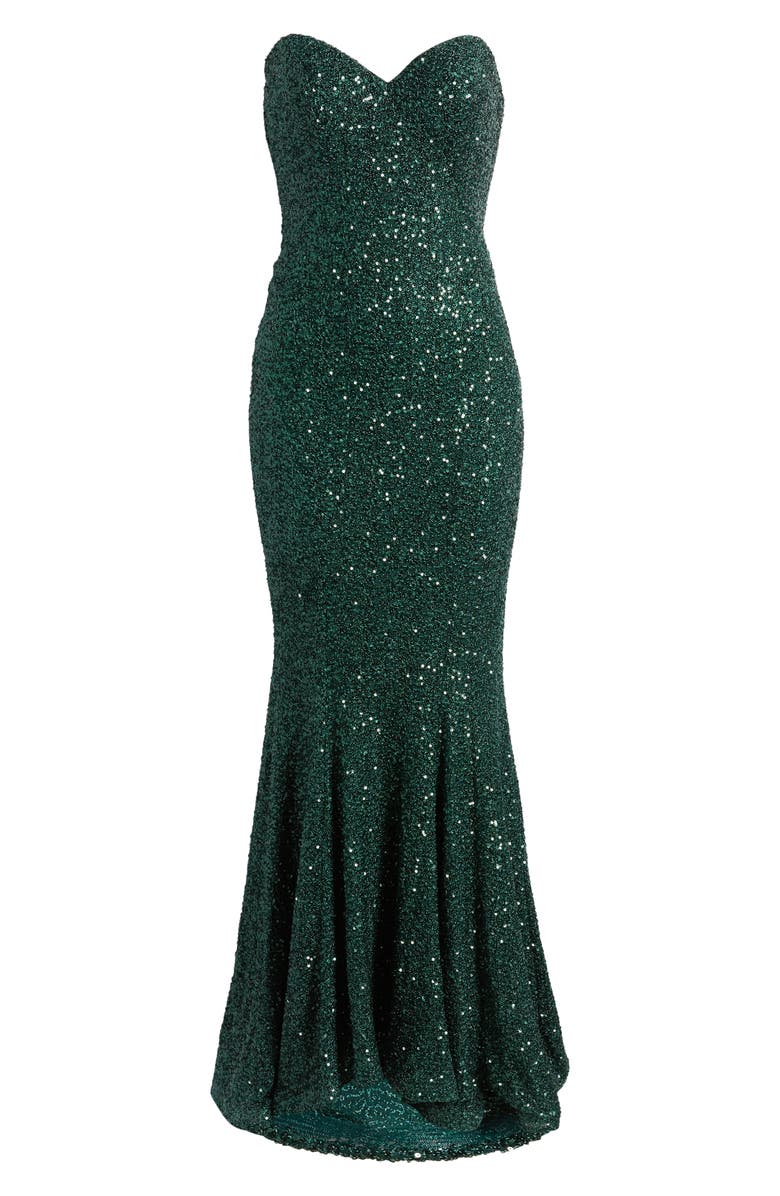 La Femme Strapless Sequin Mermaid Gown | Nordstrom