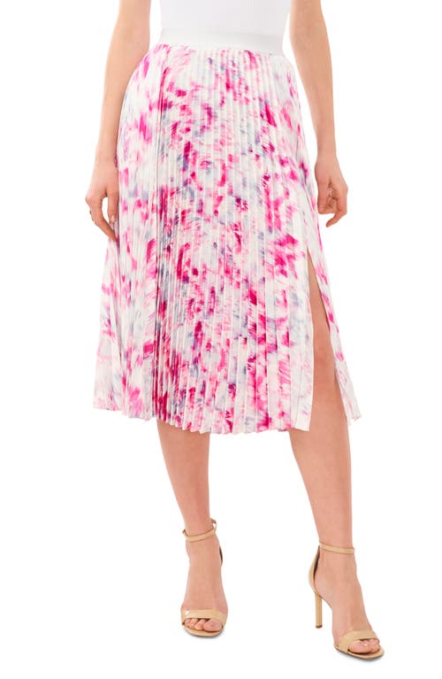halogen(r) Pleated Slit Hem Midi Skirt in Magenta Pink