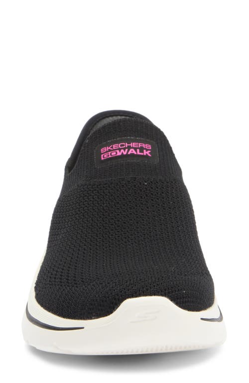 Shop Skechers Go Walk Arch Fit 2.0 Slip-on Sneaker In Black/hot Pink