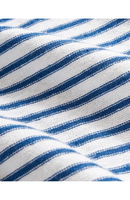Shop Billy Reid Reverse Stripe Hemp & Cotton Polo In Dark Blue