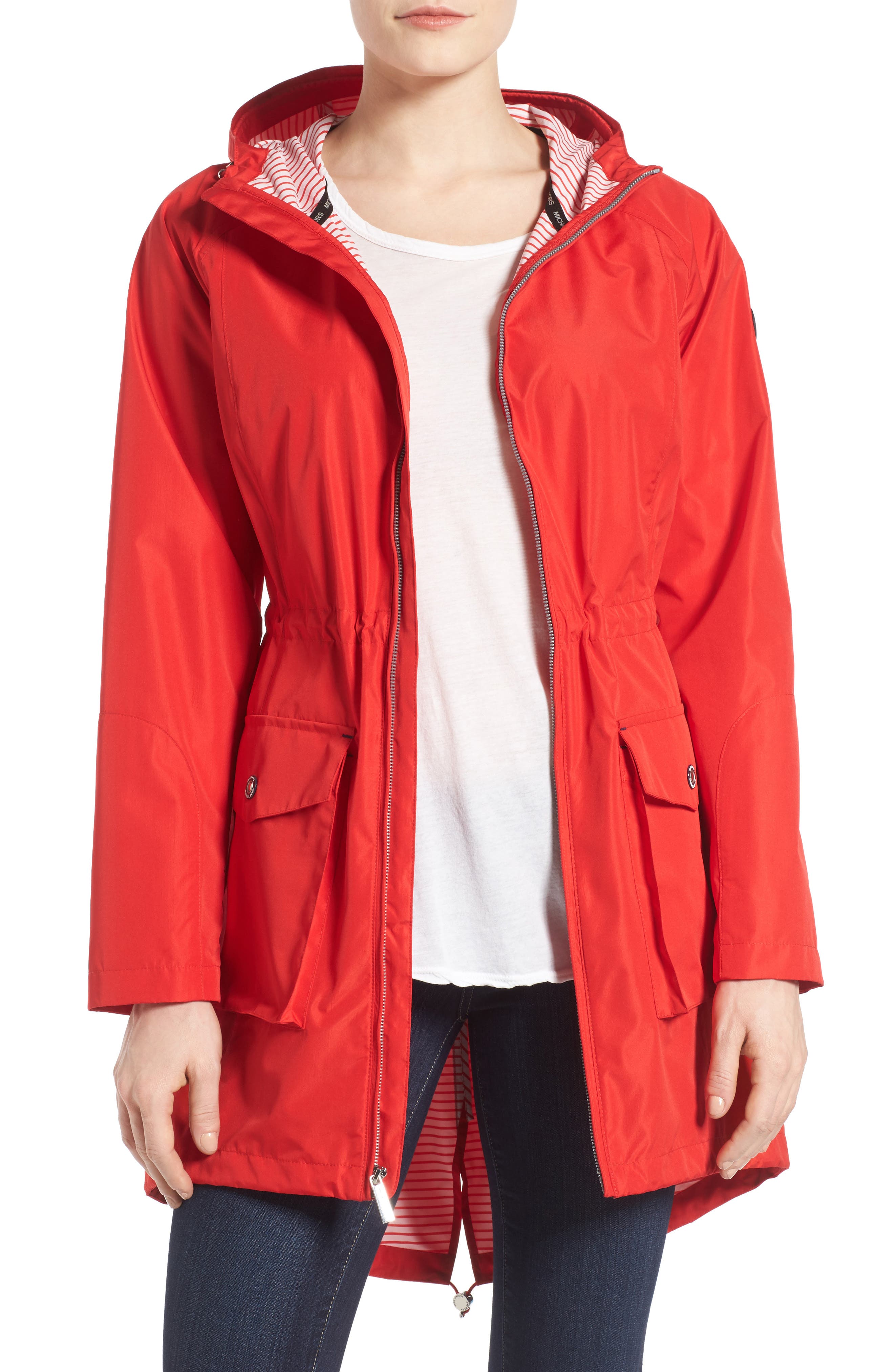 michael kors red raincoat