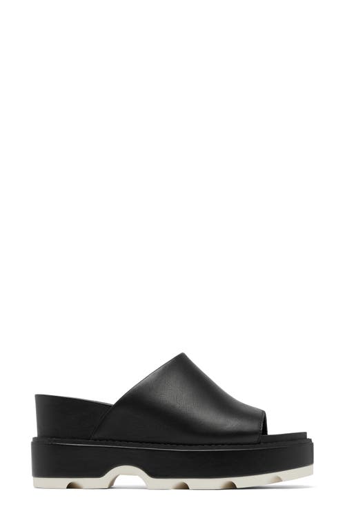 Shop Sorel Joanie Iv Slide Wedge Sandal In Black/sea Salt