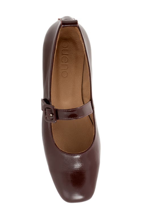 Bueno Eliana Mary Jane Flat In Bordeaux Patent
