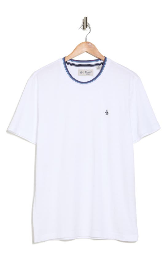 Shop Original Penguin Contrast Crewneck T-shirt In Bright White