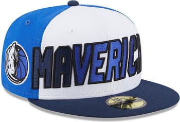 Men's Dallas Mavericks New Era Blue Two-Tone Patch 9FORTY Trucker Snapback  Hat