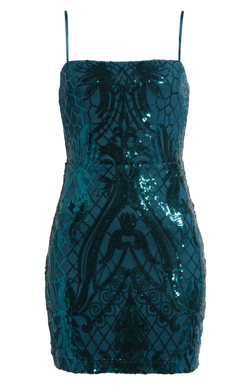 Shop Lulus Sparkling Magic Sleeveless Minidress In Shiny Emerald/emerald