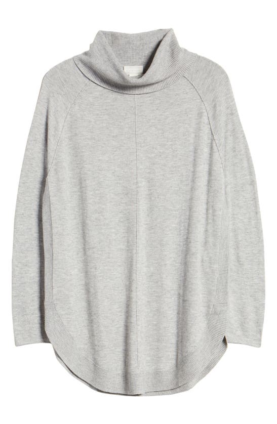 Caslon Turtleneck Tunic Sweater In Grey Heather