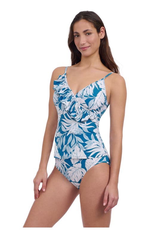 Profile By Gottex Malaya Surplice Tankini In Teal White