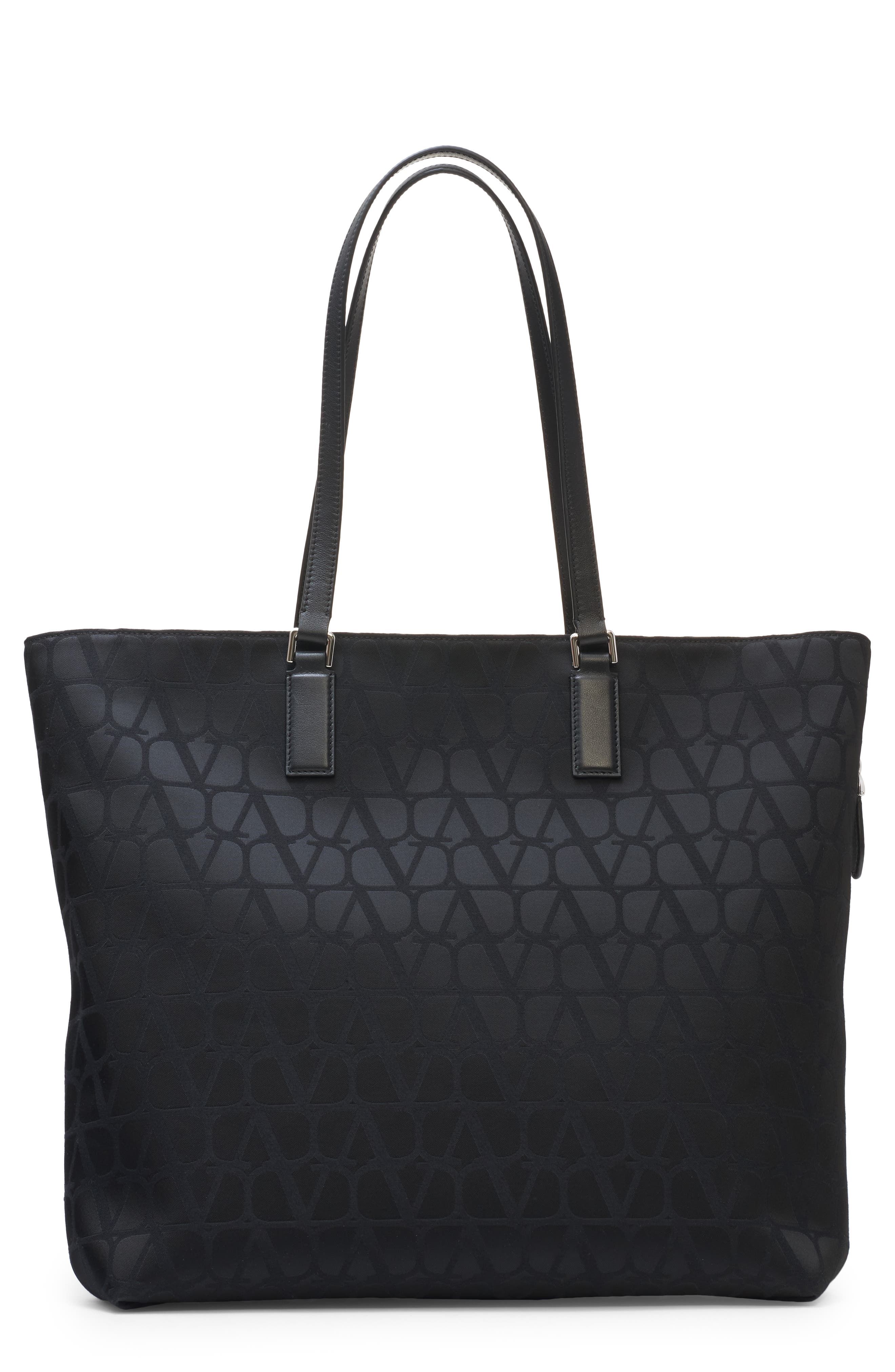 Valentino Garavani Toile Iconographe leather-trim backpack - Black