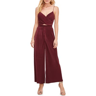 Astr The Label Cutout Jumpsuit, Burgundy