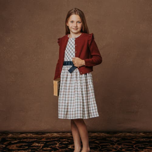Shop Hope & Henry Girls' Organic Stretch Poplin Sash Dress, Kids In Homeroom Check