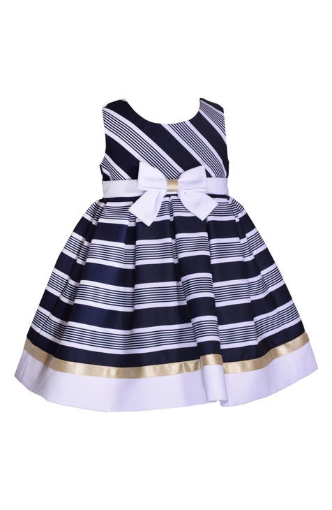 Stripe Box Pleat Dress (Baby)